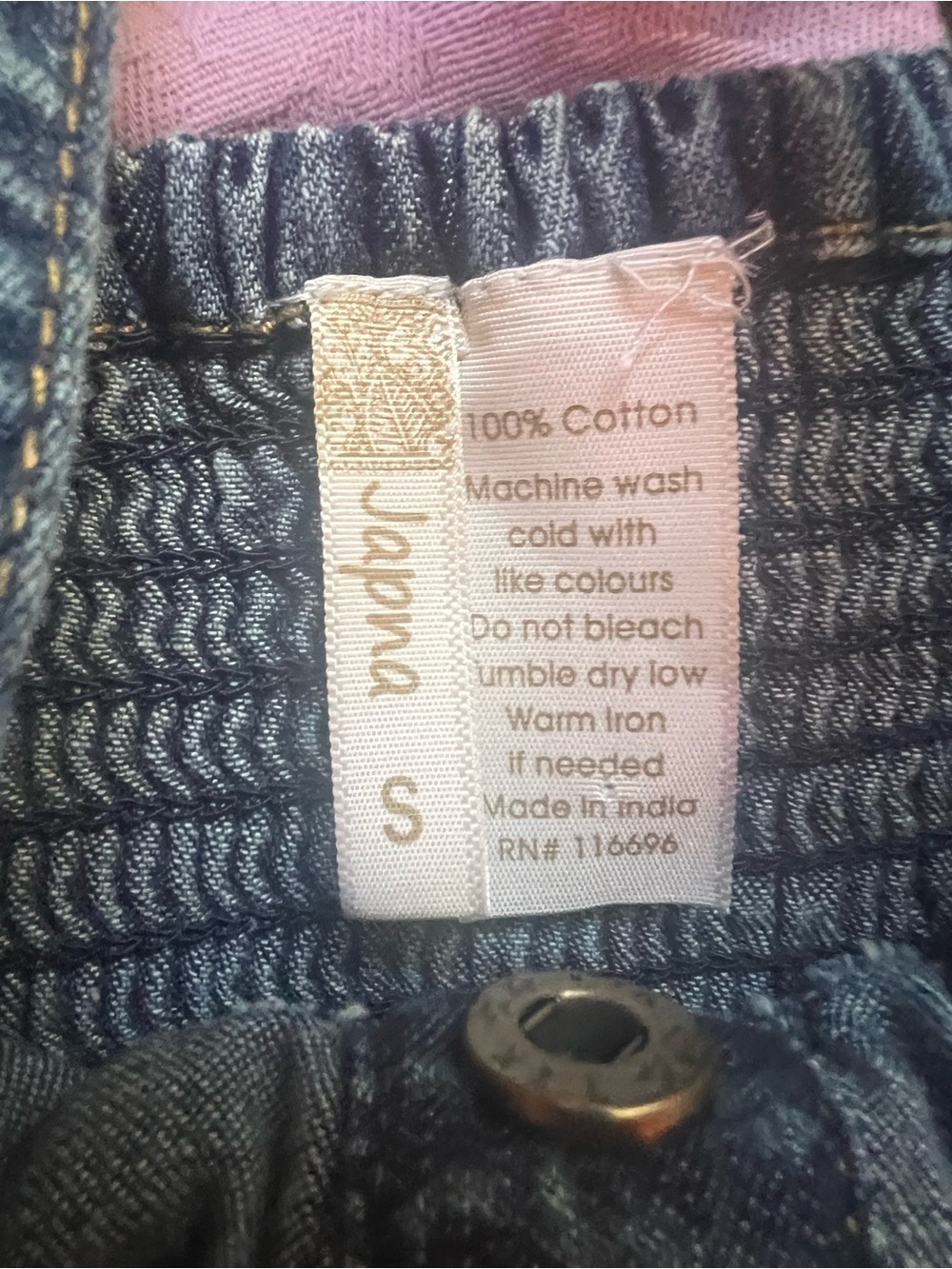 Denim Button-Front Sundress Dark Wash - Picture 3 of 4